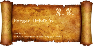 Merger Urbán névjegykártya